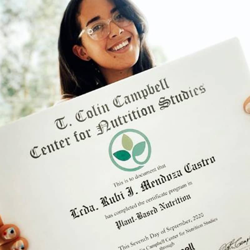 Plant-Based Nutrition Certificate holder