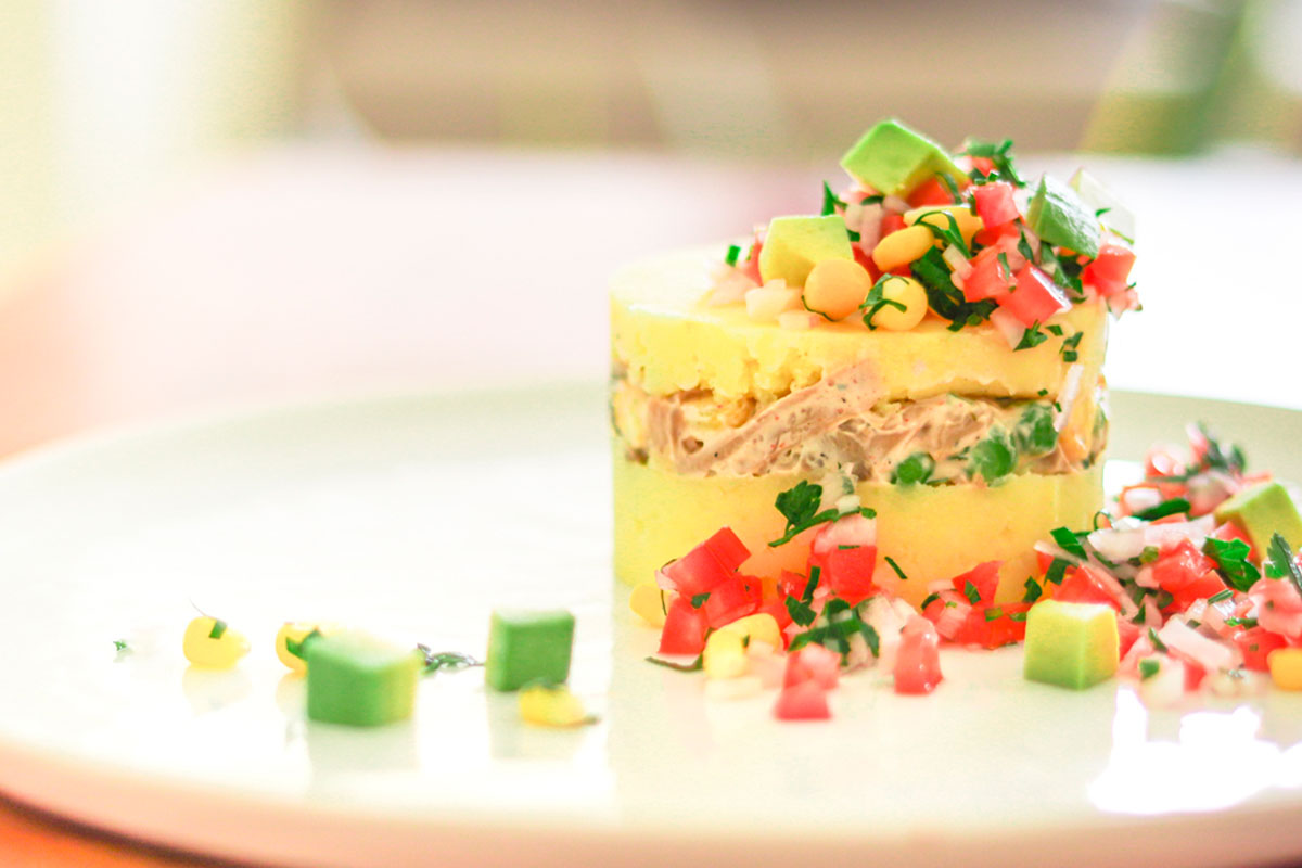 Peruvian Causa with Oyster Mushrooms