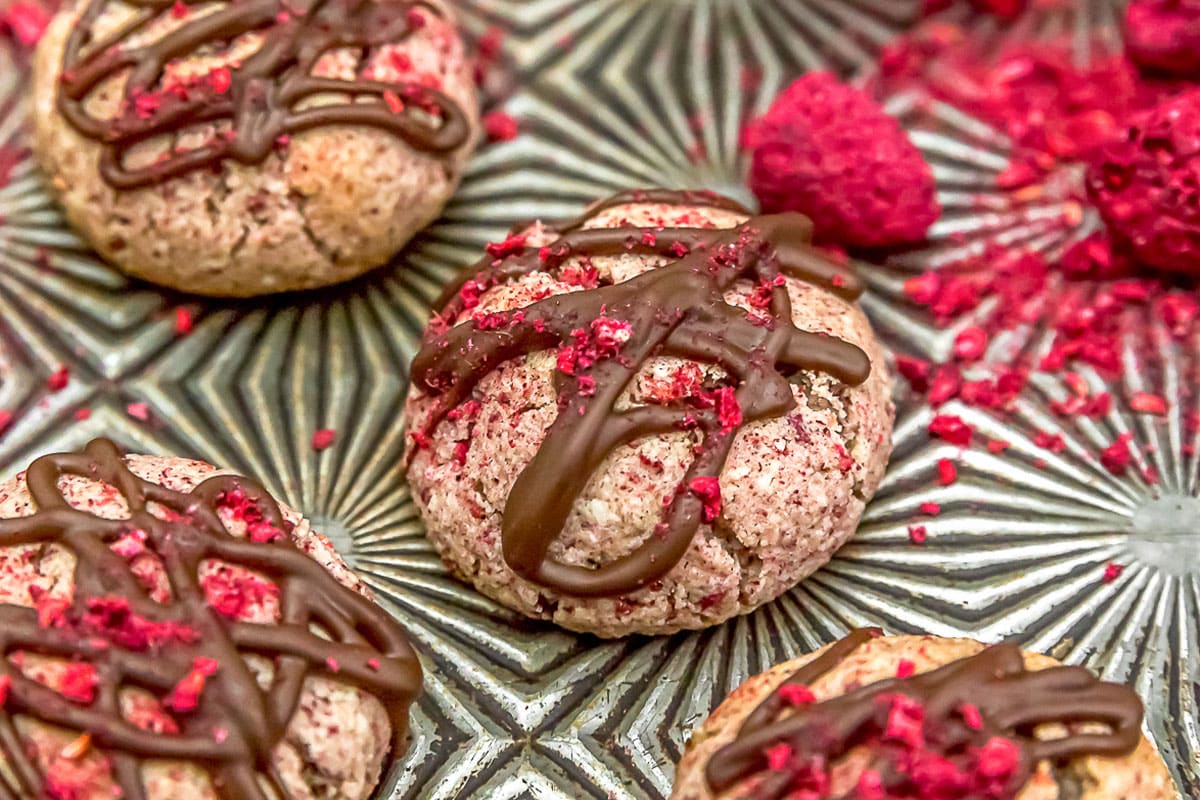 Vegan Chocolate Raspberry Cream Cookies